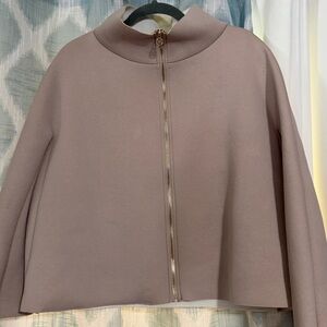 Rinascimento Blush Zip-Front Cropped Italian Designer Jacket. NWT.